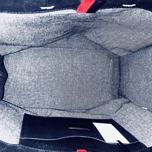 Clare V Simple Tote (Navy Blue Perforated Suede) + Bonus Stripe Crossbody Strap! - Picture 10 of 10